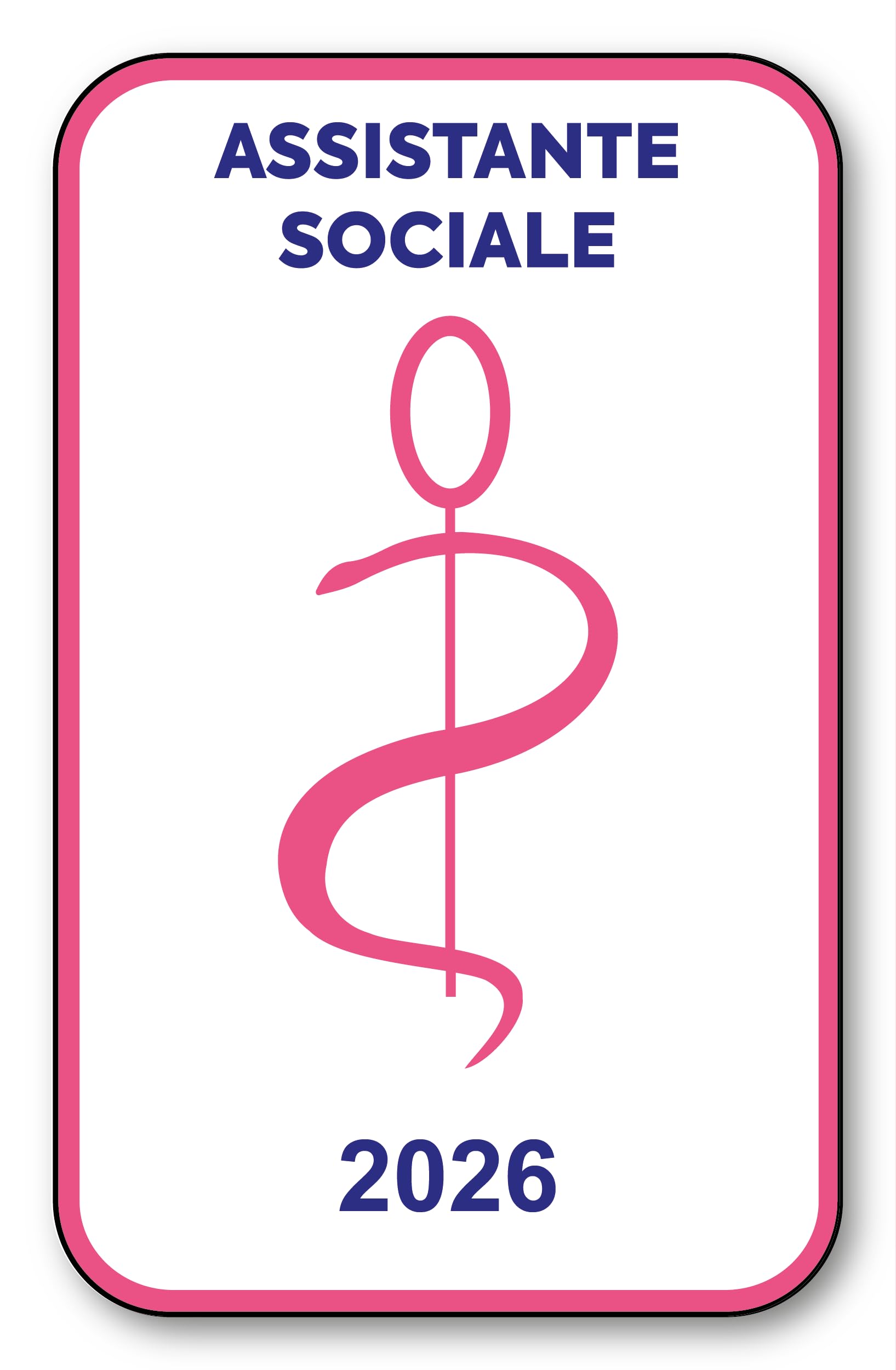 SIGNAL SAFETY Autocollant Sticker - Vignette Caducée 2026 pour Pare Brise en Vitrophanie - V6 Assistante Sociale