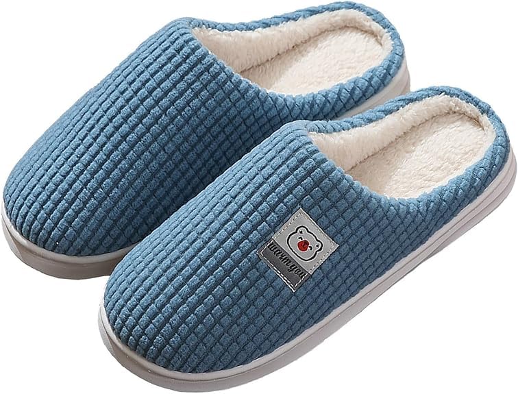 Richmen Winter Indoor Slipper for Women Soft Fur Home Flip Flop Slides Unisex Carpet Slippers for Bedroom House Sandals Slip On (Blue,5) (B0DG5SXJKR) Amazon Price History, Amazon Price Tracker