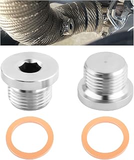 2PCS M18x1.5 Sensor Plug Inner Hex Head with Brass O-Ring,Stainless Steel Sensor Bung Sealing Exhaust System,Universal Car Accessories for Car Truck Motorcycle Exhaust Pipe and Sensor