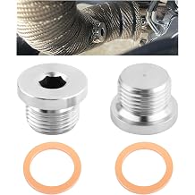 2PCS M18x1.5 Sensor Plug Inner Hex Head with Brass O-Ring,Stainless Steel Sensor Bung Sealing Exhaust System,Universal Car Accessories for Car Truck Motorcycle Exhaust Pipe and Sensor M18x1.5