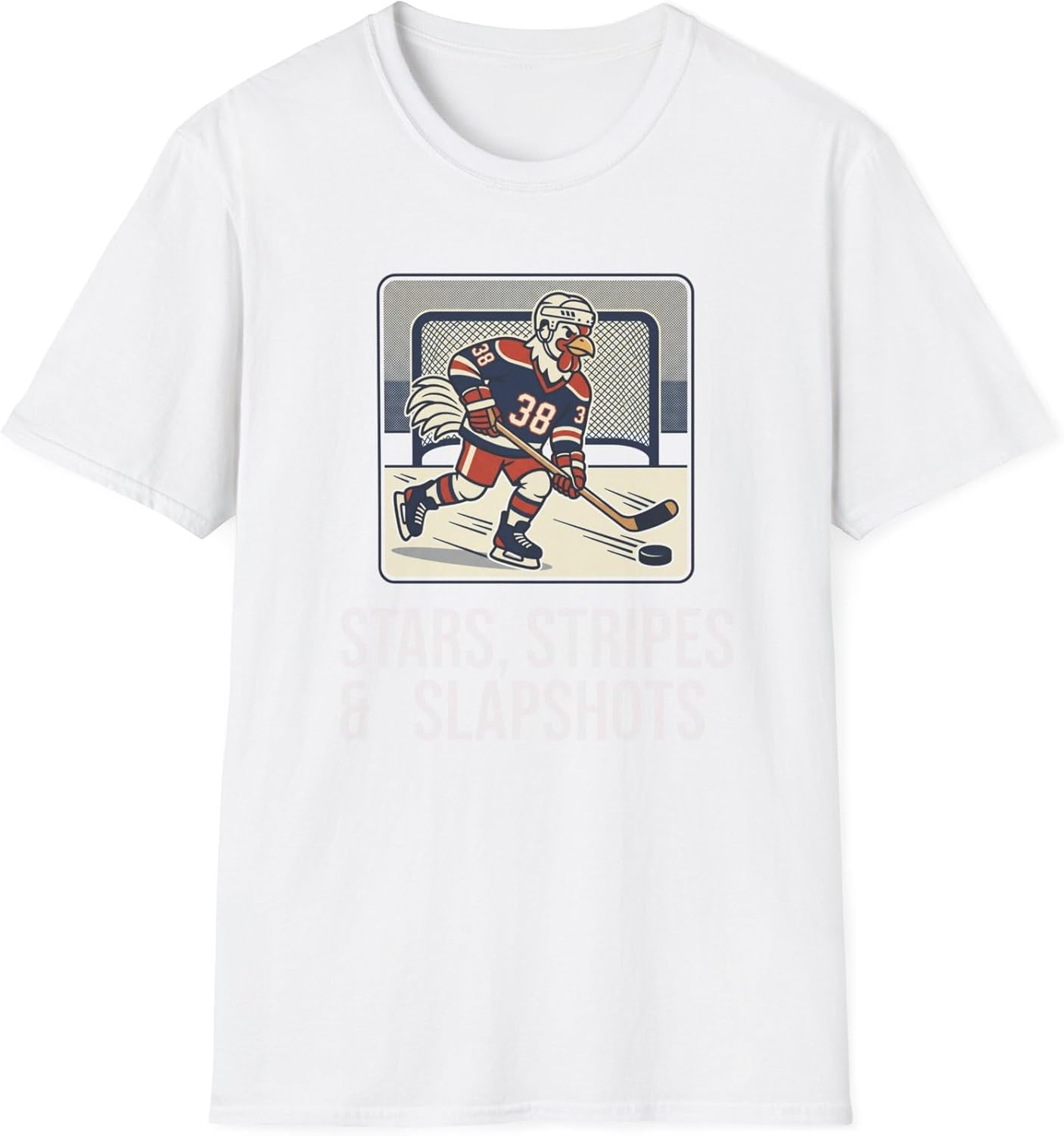 Chicken Hockey Player T-Shirt | Chicken Ice Skater Graphic