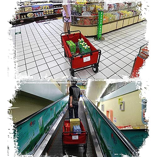 CCYENG Wäschewagen Handwagen, Zusammenklappbarer Gartenwagen, Hochleistungswagen, Multifunktions-Einkaufswagen Für Outdoor-Camping, Ziehwagen Mit 4 Strandrädern, Trag – Bild 3