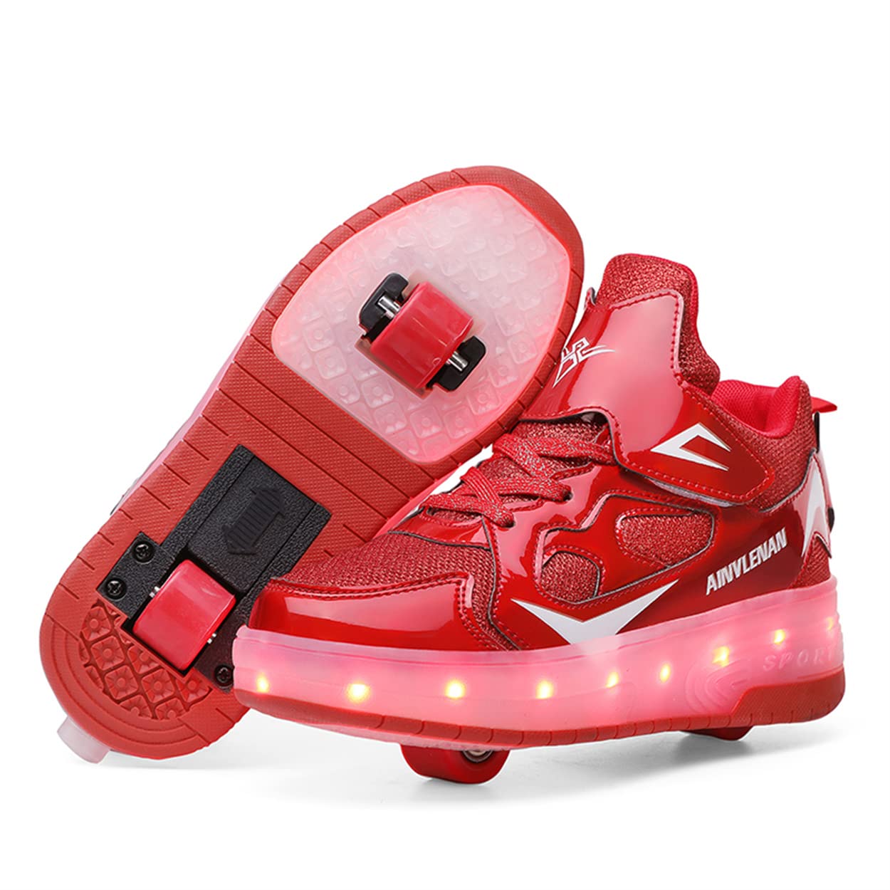 Zapatos con Ruedas Zapatillas con Dos Ruedas para niños y niña Led Luces Zapatillas con Ruedas Se Puede Bambas con Ruedas Carga con USB Automática Calzado de Skateboarding