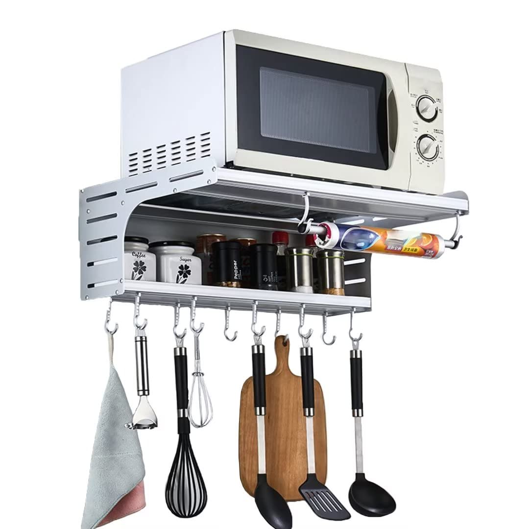 Étagère murale micro-ondes pour petits espaces et studios, étagère de cuisine gain de place