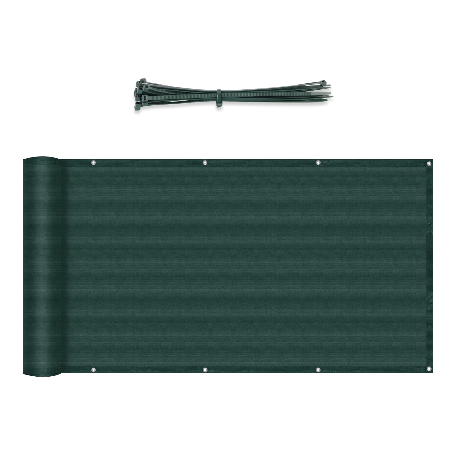 Sekey Balkon Sichtschutz Balkonabdeckung HDPE 220 g/m², 120x300cm, Leicht Transparent Wind- und UV-Schutz Wetterfest, mit Ösen, Nylon Kabelbinder, Grün