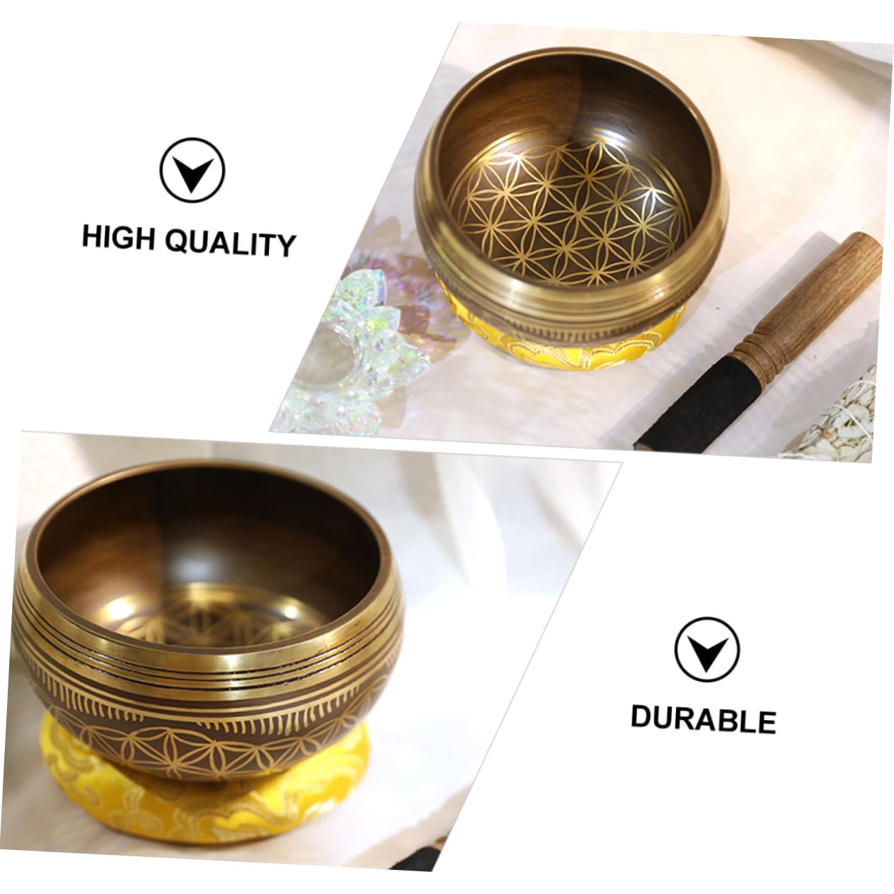 VICASKY 1set Ciotola Meditazione e Base Strumento Guarigione Per Yoga e Relax Domestici e