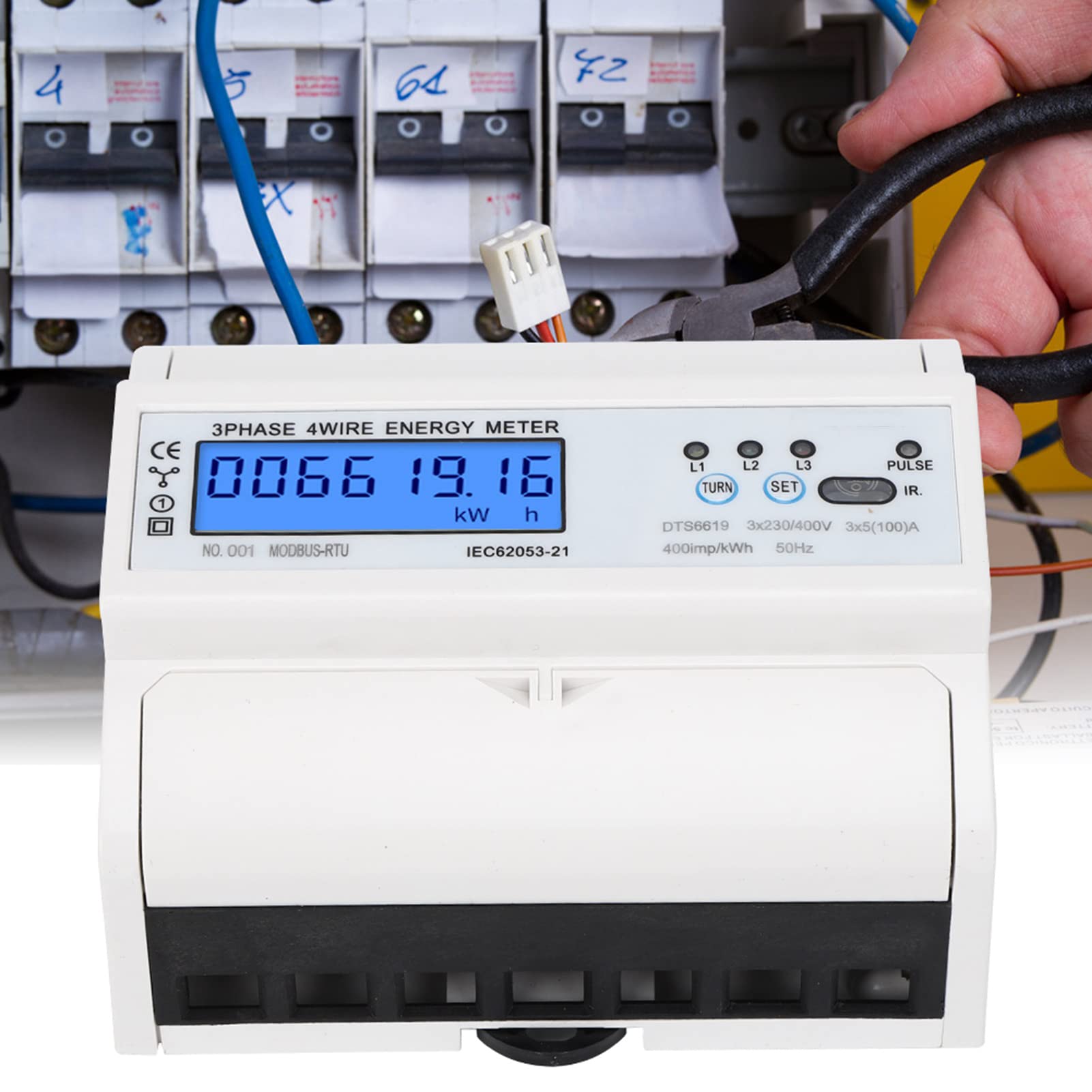 DTS6619-016 3-Phasen-Energiezähler 380 V 7P LCD-Digitalanzeige