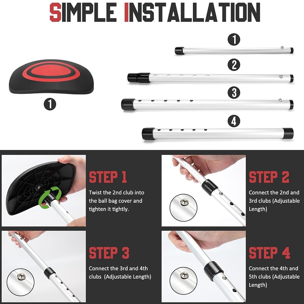 Przenośny drążek podtrzymujący torbę podróżną do golfa, parasol odporny na uderzenia pokrowiec ochronny i pręt, wsparcie torby podróżnej klubu golfowego