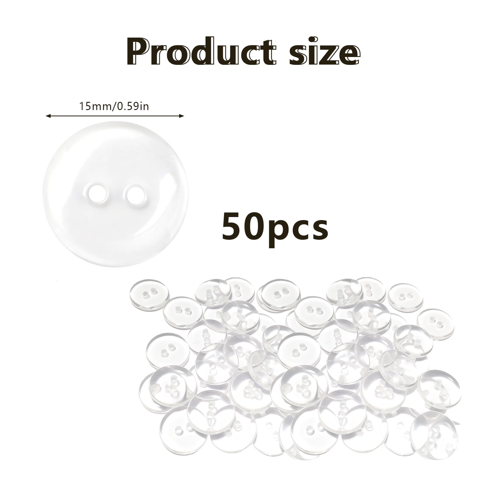 6 St, Knöpfe Knopf Kunststoff 15mm 1,5cm Verschied Produktbild-Vorschau 6