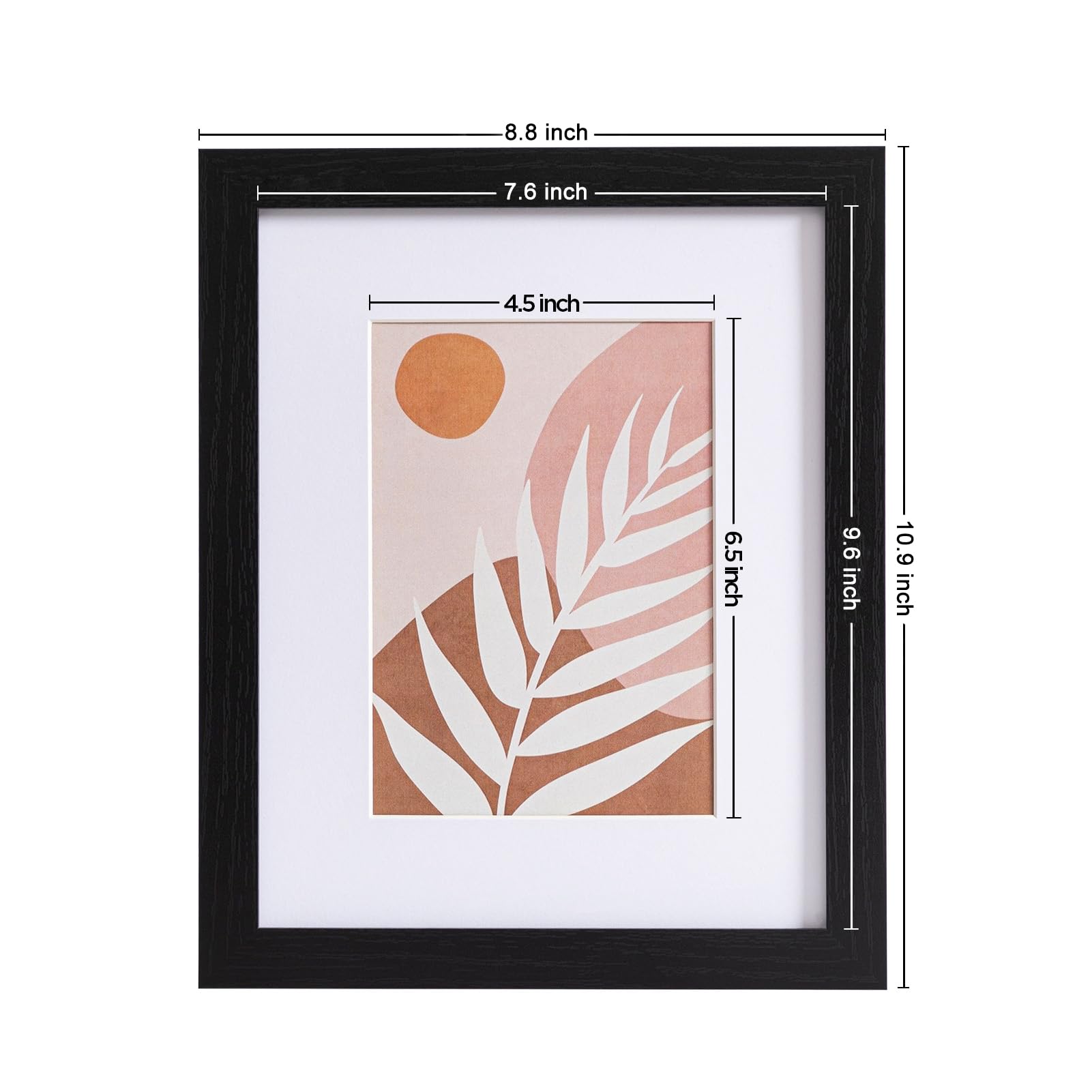 eletecpro 8x10 Picture Frames Set of 10, Picture Frame Collage Wall Decor Display 5x7 Photo With Mat or 8x10 without Mat, Home Decor Gallery Frame for Table Top or Wall Mounting, Black