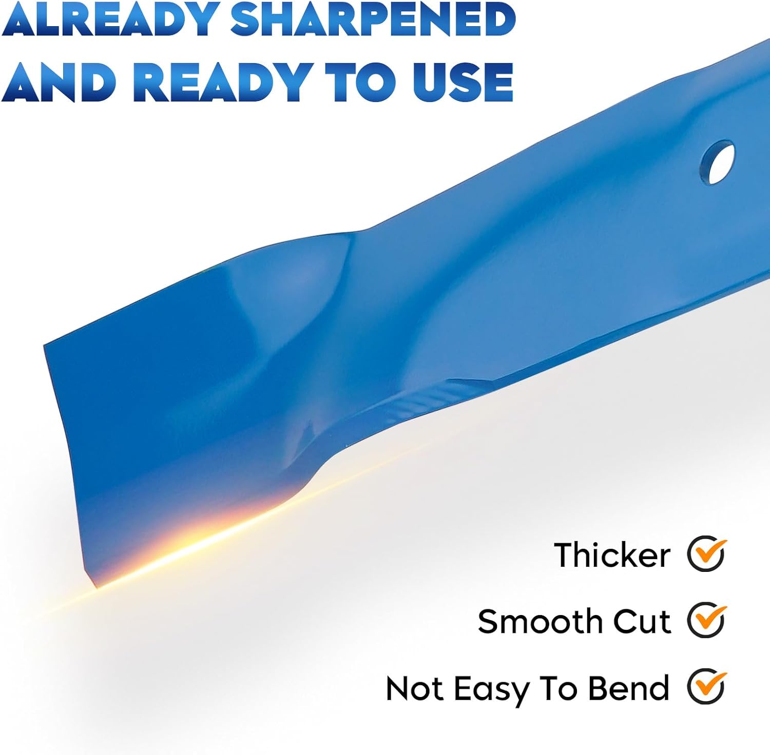 Aeagle GX20249 GX20433 42 Inch Mulching Mower Blades for John Deere L111 L110 L100 L118 L108 L107 L105 42" Lawn Tractor Replace GY20567 M128485, Circle Shape, 3-in-1, 2 Pack (Blue)