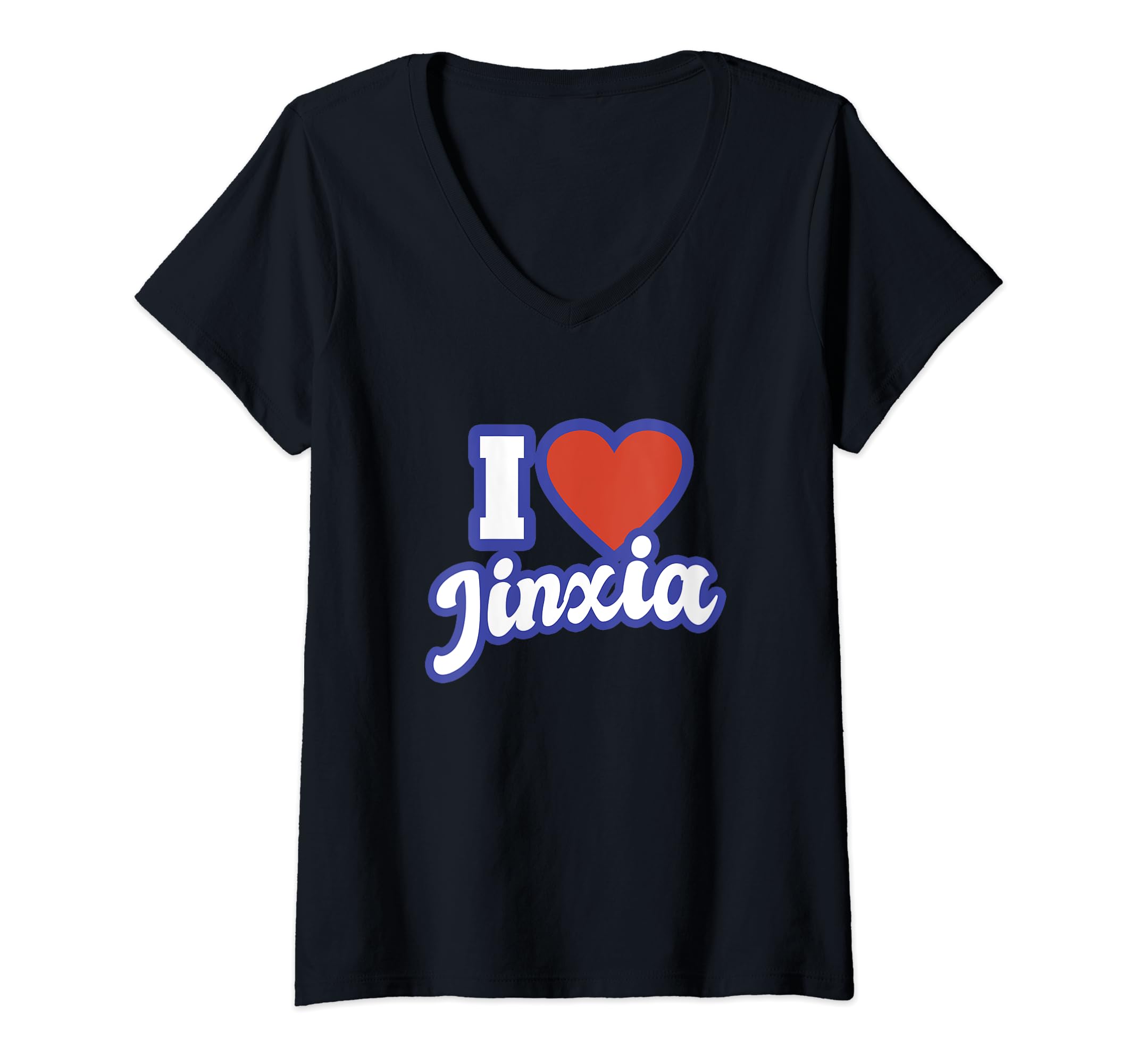 Womens I Love Jinxia V-Neck T-Shirt