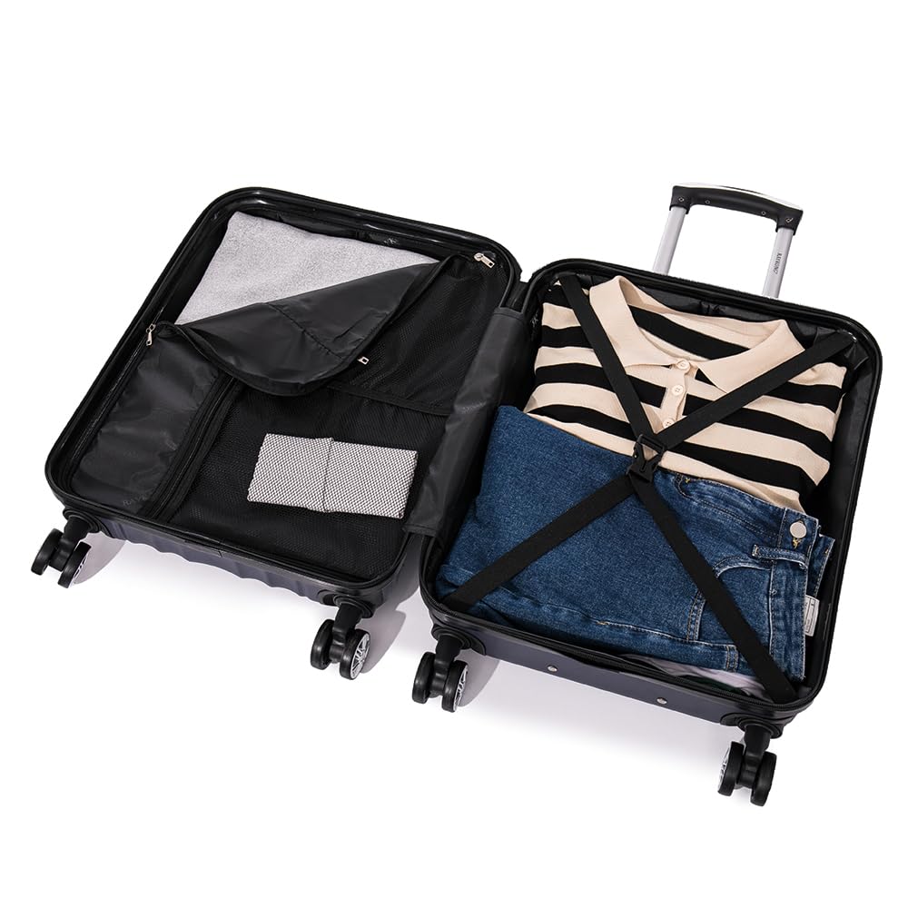 RAYKONG Maleta de Cabina ABS 55x40x20cm 44L Azul Marino