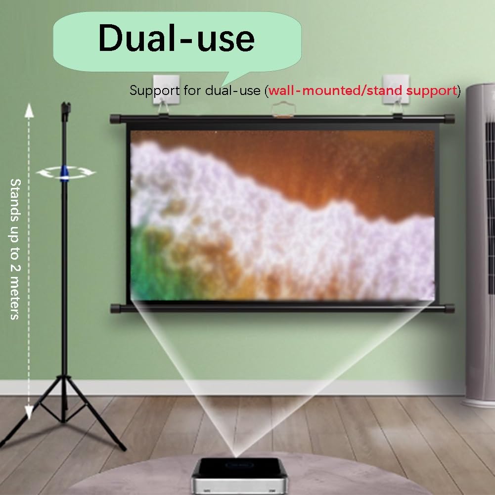 Schermo retrattile per proiettore, schermo pieghevole HD senza pieghe per cinema interno, feste all'aperto e location per matrimoni