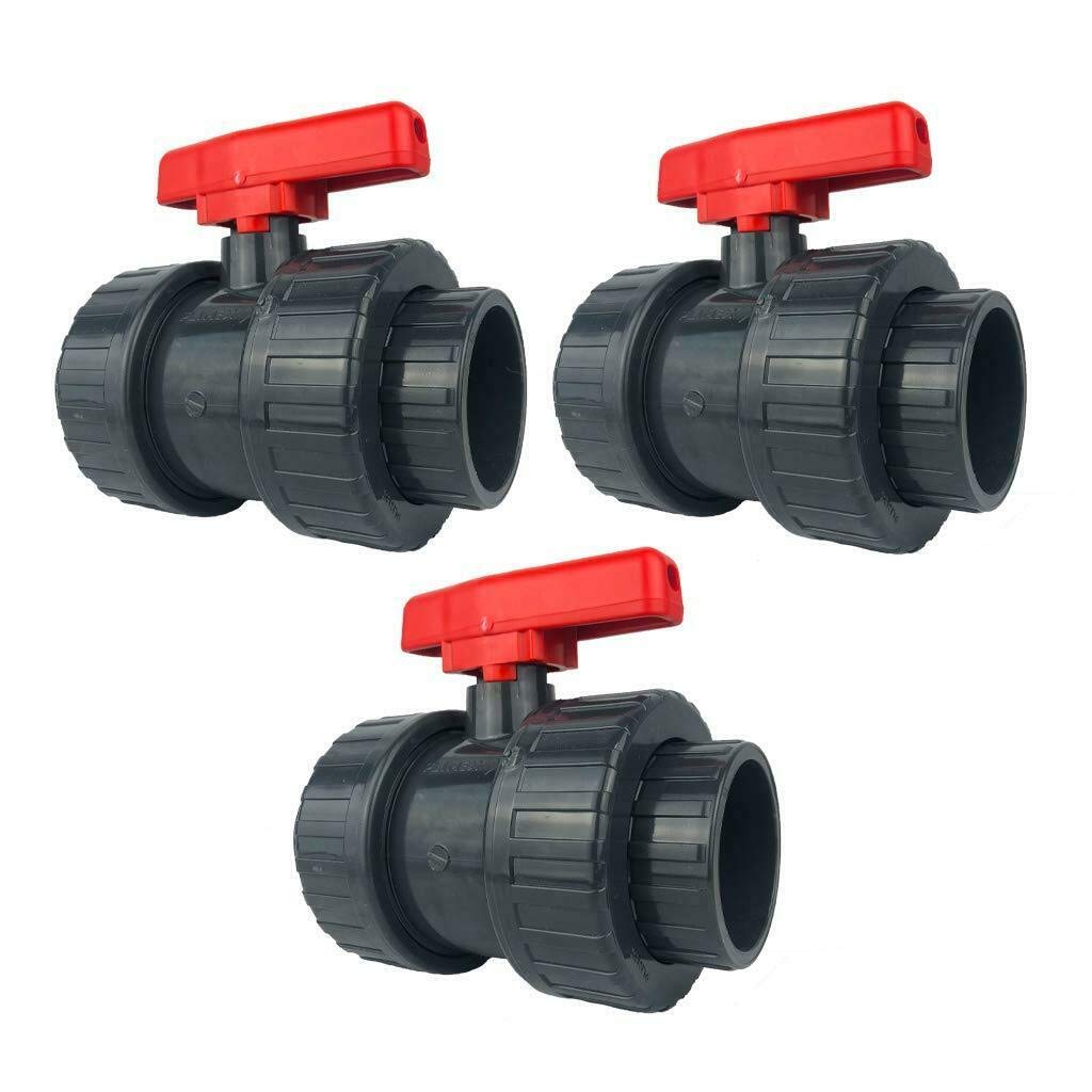 Robinet vanne PVC 50 mm étanche à double union pour tuyau de piscine