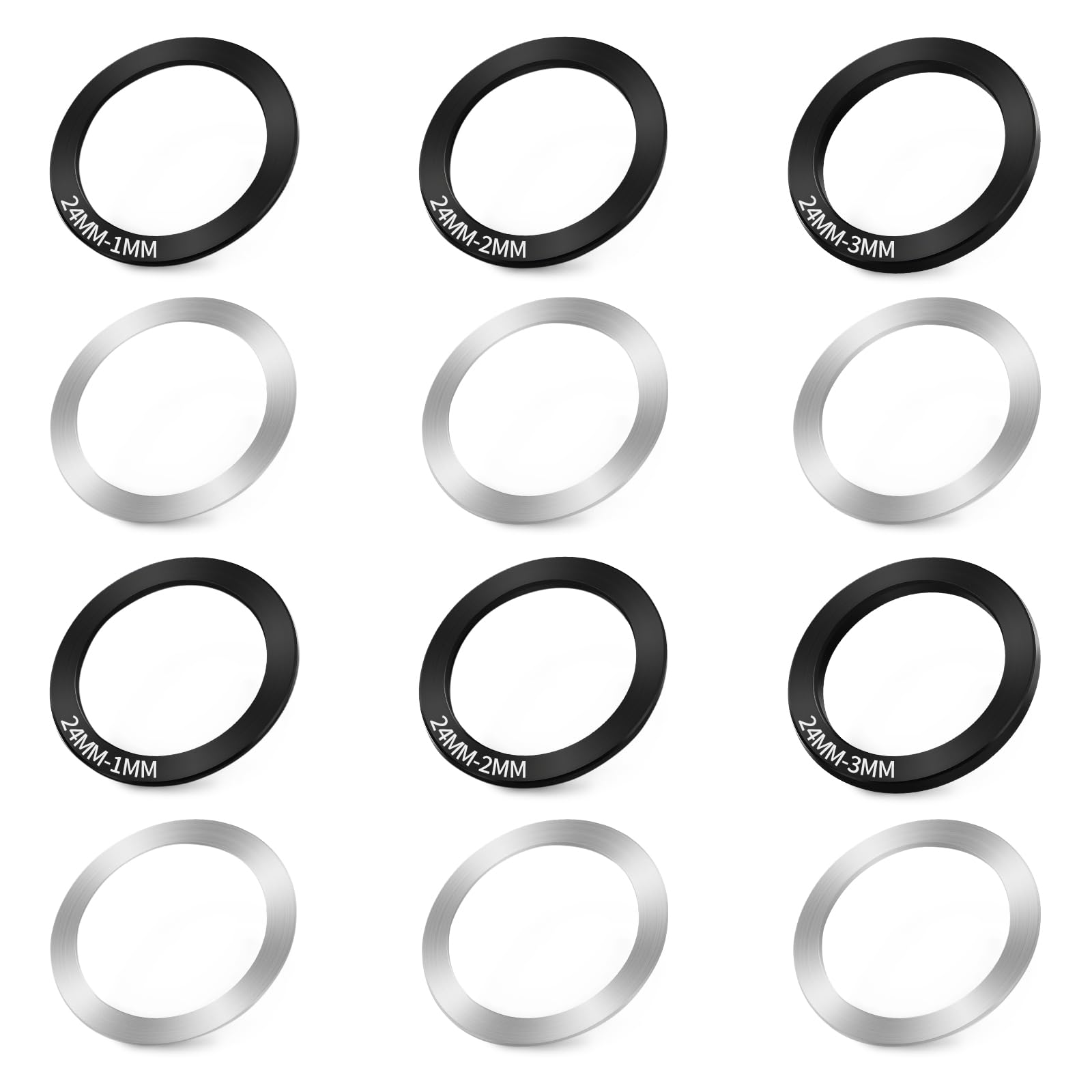 Set di 12 guarnizioni per cuscinetti a pedale per bicicletta, distanziatori interni, 24 mm, per BB86/91/92/BB30/PF30, accessorio ideale per manovella