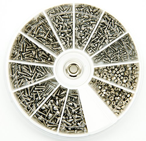 Edelstahl Fasermaterial Schrauben Muttern Sortiment Kit Set M1 M1,2 M1.4 M1.6 Cover