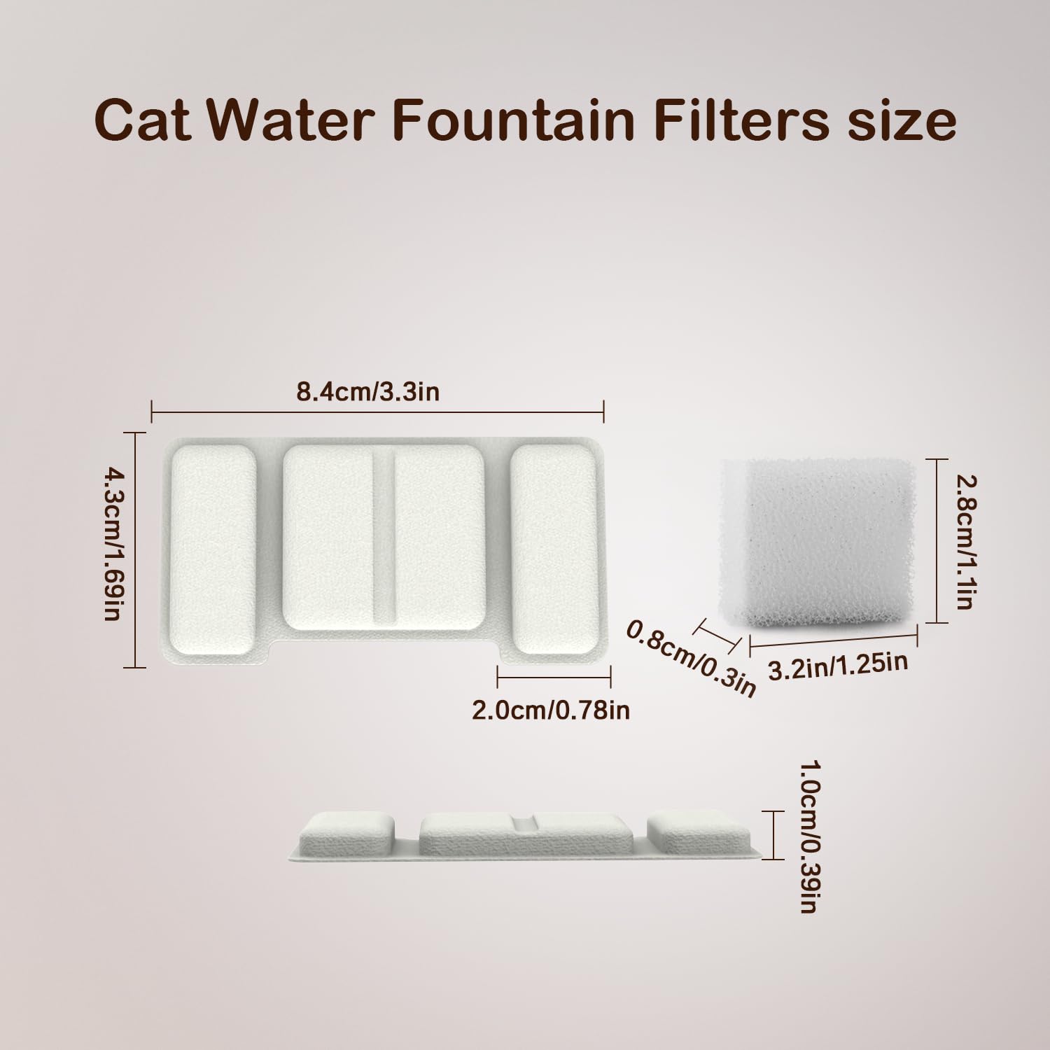 Cat Water Fountain Filter for 108oz/3.2L Stainless Steel Automatic Cat Fountains,Pet Water Dispenser Filter Replacement,Contains 8 Filters and 4 sponges - image 7