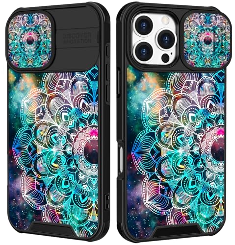 Image of Funermei for iPhone 16 Pro Max Case - Women Girls Cute Phone Cover Girly Pretty Aesthetic Flower Blue Unique Design with Camera Cover Funda for Apple for iPhone 16 Pro Max
