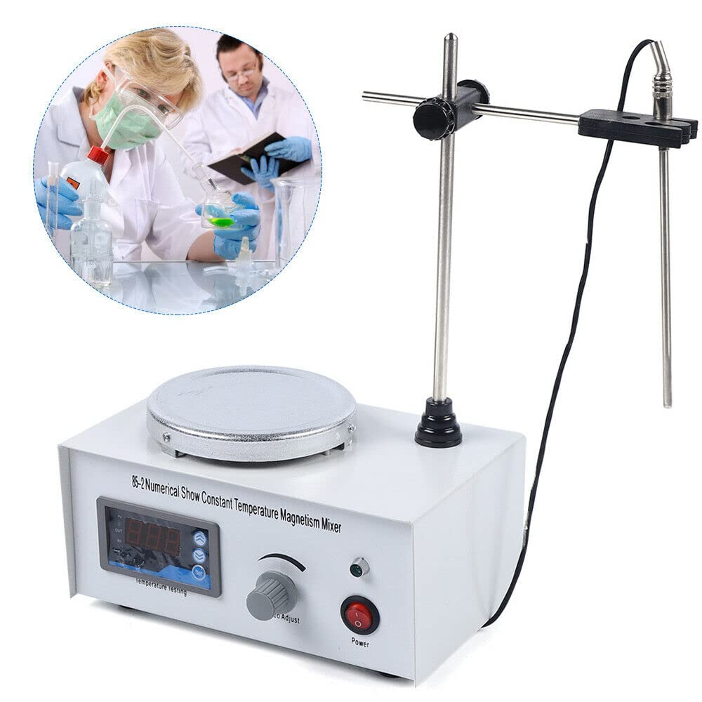 Agitador magnético placa calefactora, mezclador magnético rígido con placa calefactora, 1000 ml, 300 W para laboratorio