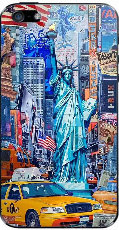 Cover custodia In Plastica Rigida Compatibile Con Iphone 5S,Design newyork