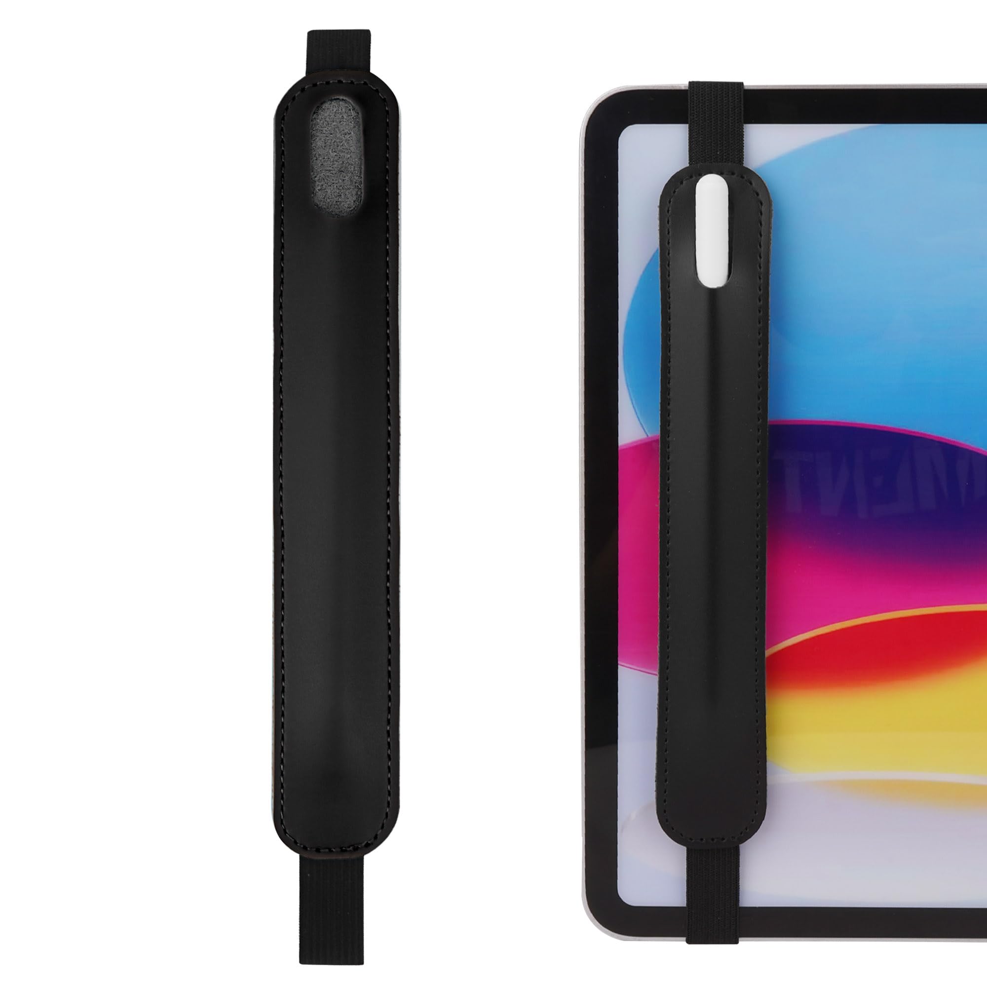 TOCCOOL Vegan Leather Pen Case, Tablet Touch Pen Holder, Capacitive Pencil Holder, Tablet Pen Storage, Elastic Band Pen Case, for Most Touch Pens. (Black)