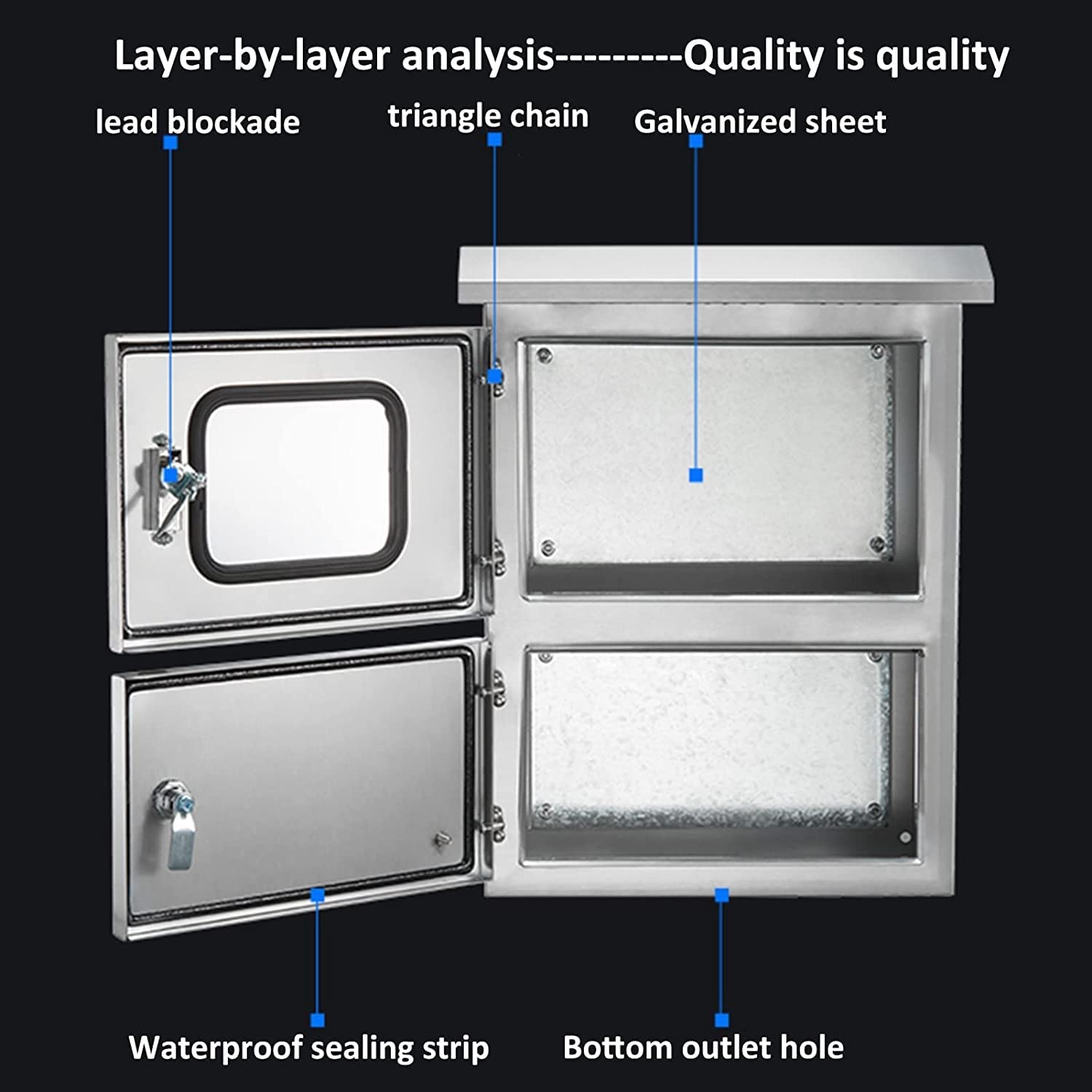 Custodia For Progetti Di Scatole Elettriche Con Cerniera In Acciaio Inossidabile, IP65 Impermeabile Con Montaggio A Parete For Progetti Interni Ed Esterni(304 Stainless Steel,40 * 18 * 65cm)
