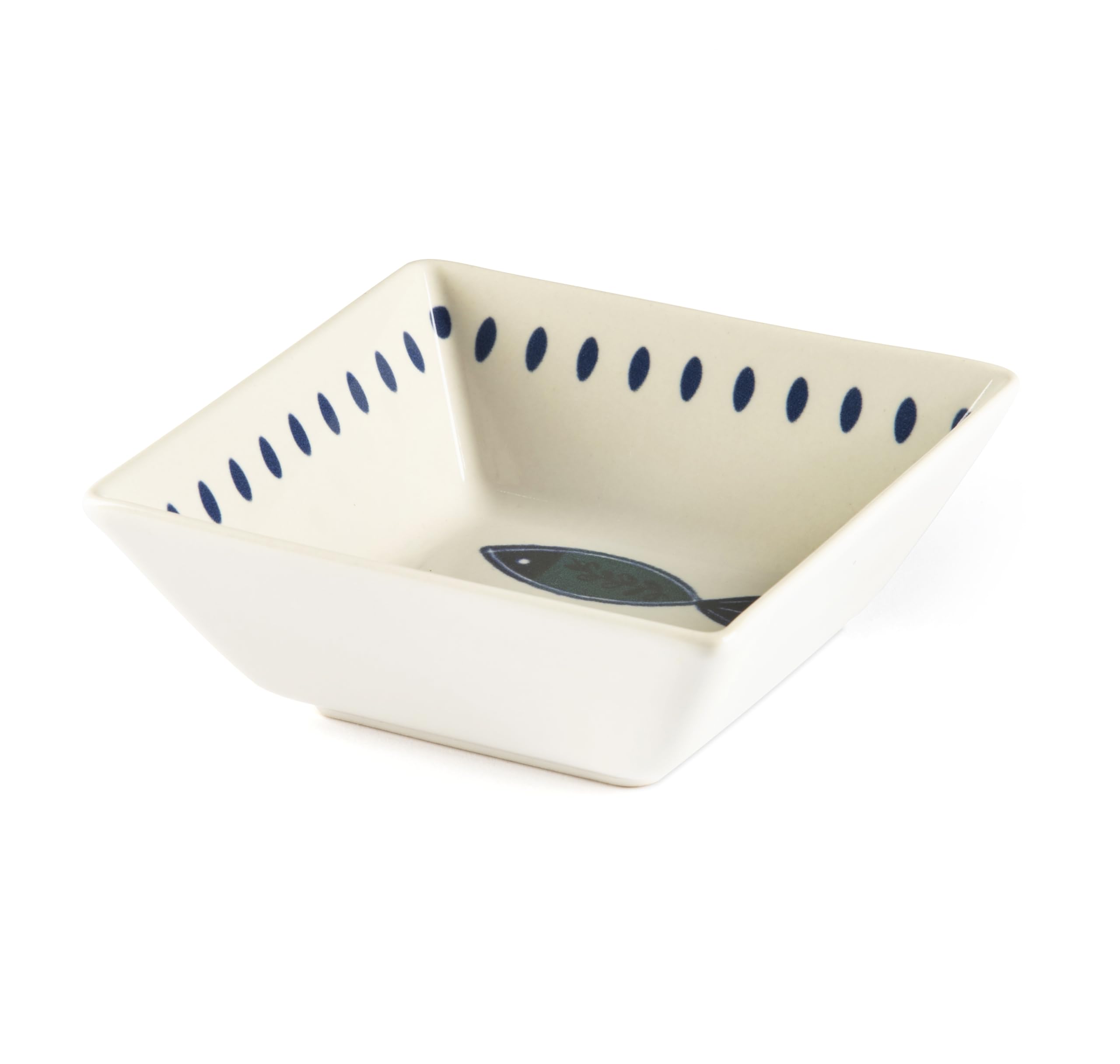 Excelsa Ocean Lot de 6 tasses en céramique 13 x 13 cm, motif poisson bleu