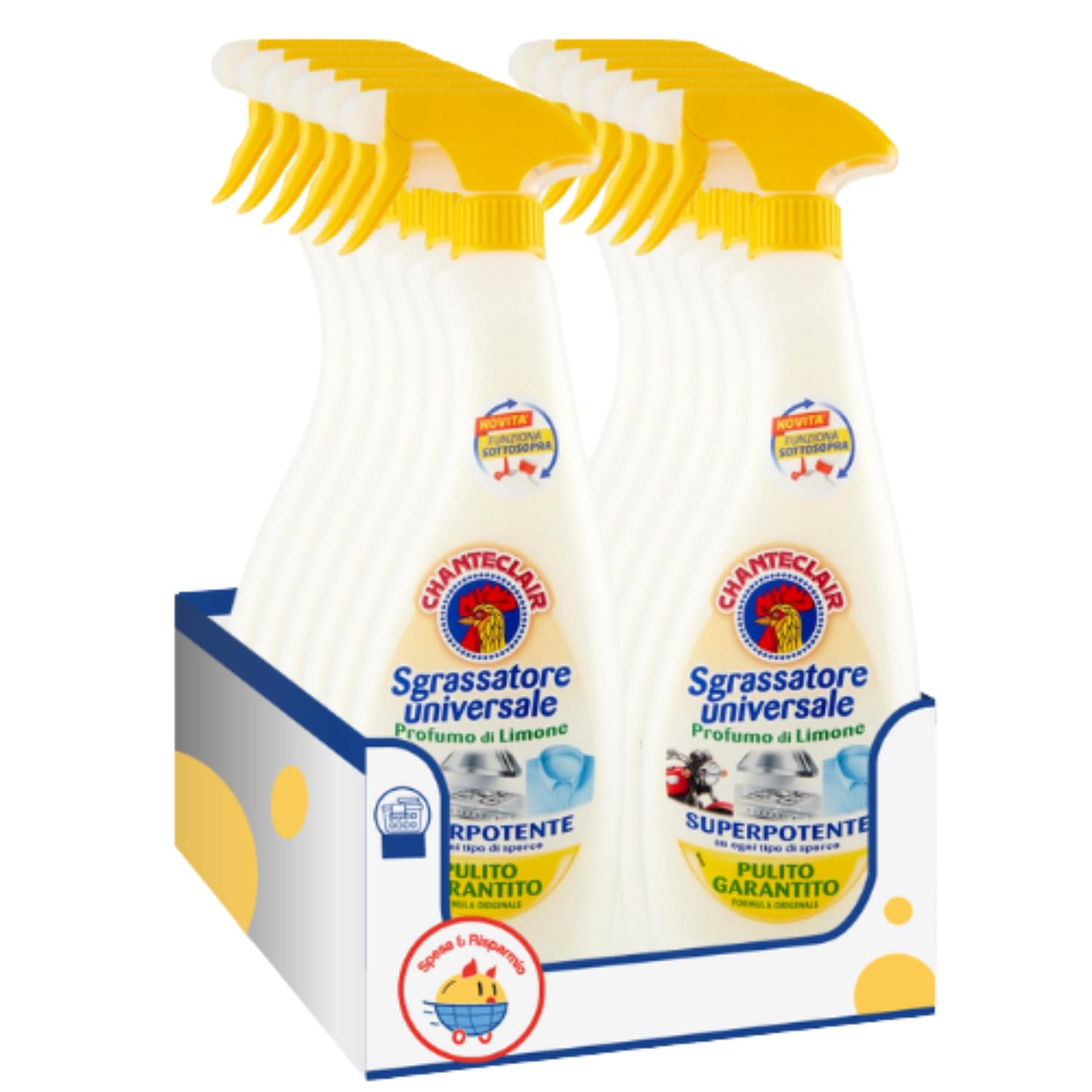 Sgrassatore Universale al Limone – 625 ml – Pulizia Profonda Multiuso – Variazioni 4/8/12 Pezzi