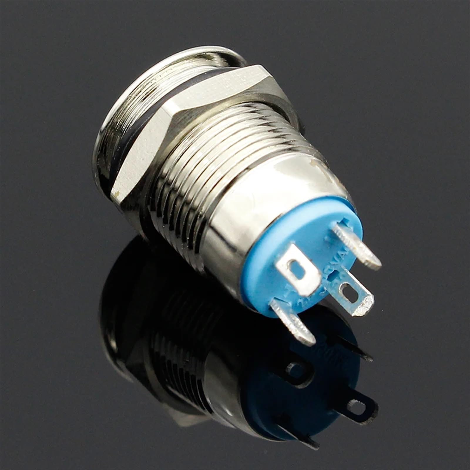 12MM con LED 3V 5V 12V 24V 220V interruptor de botón de Metal botón momentáneo reinicio automático iluminado 1 Uds(Red,220V)