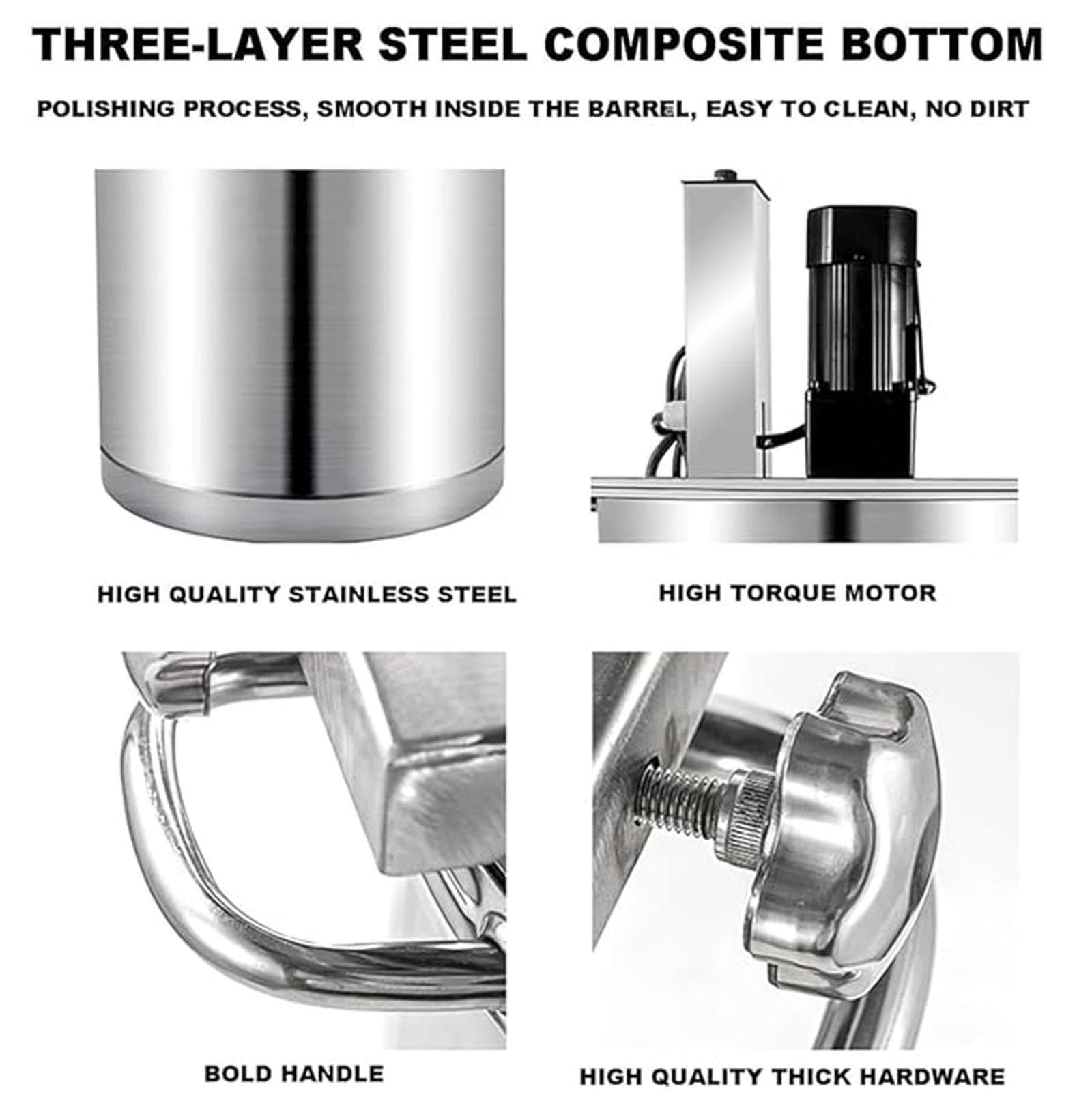 Robot da Cucina Professionale da 15L/25L/40L, Automatico con 4 Lame e Raschietto per mescolare, velocità Regolabile per preparare marmellate, Salse, condimenti per (Size_Name 15L)