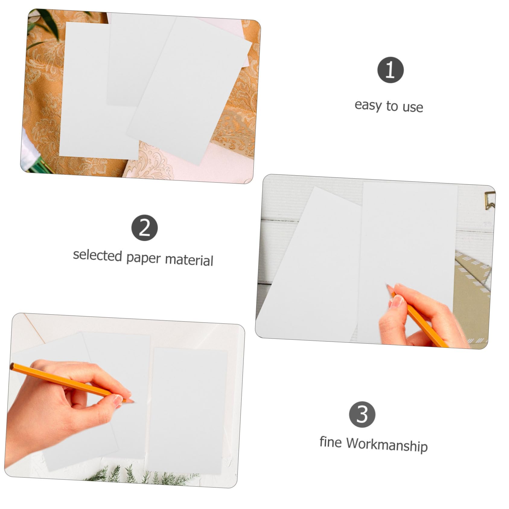 Gadpiparty 4 Ensembles Carte De Visite Double Face Avec Carte De Note Jardin D'enfants Forme Carte D'étude Petites Cartes De Correspondance Cartes Flash Fiches Papier Blanche 200 Pièces * 4