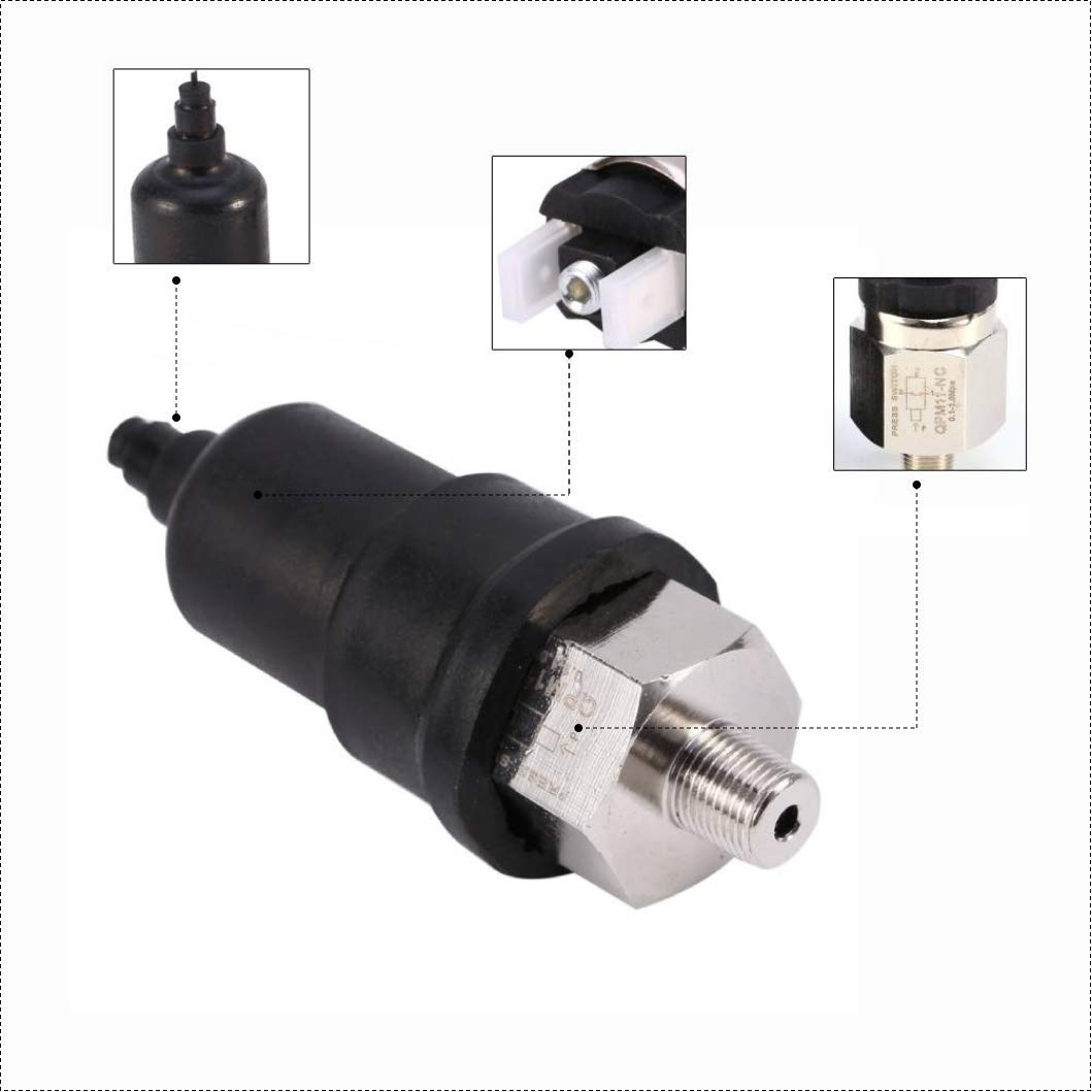 QPM11-NC Przełącznik ciśnienia Powietrze, 1/8 "220 V / 48 V 0,1-1,0 Mpa Typ membrany Regulowany pneumatyczny normalnie zamknięty przełącznik ciśnienia Drut z gwintem zewnętrznym Dysza