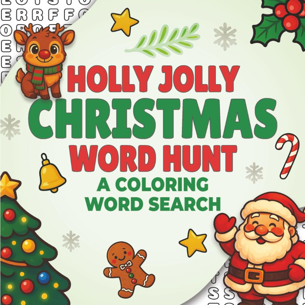 Holly Jolly Christmas Word Hunt: A Coloring Word Search