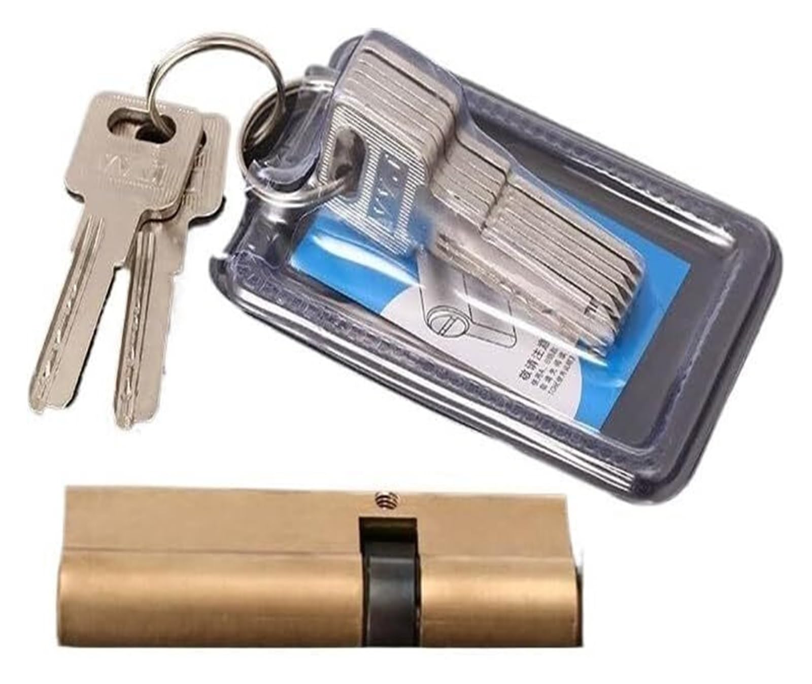 BPABDEITR Door Lock Cylinder Brass Cylinder Lock 65-120mm AB Key(37.5-52.5)
