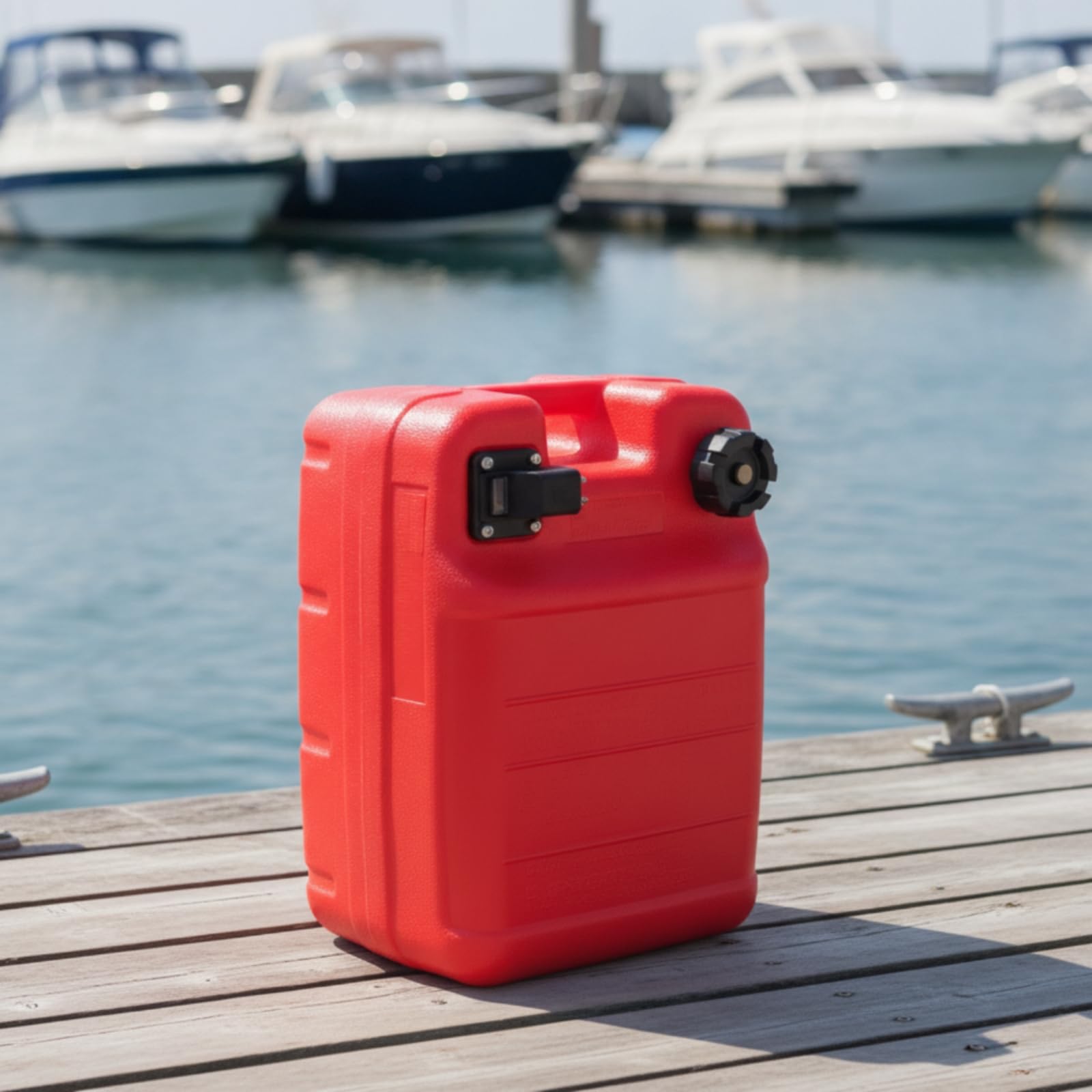 Serbatoio Carburante Fuoribordo Rigido Serbatoio Carburante con Adattatore Resistente Corrosione per Diportisti, Pescatori, Barca , 24 Litri