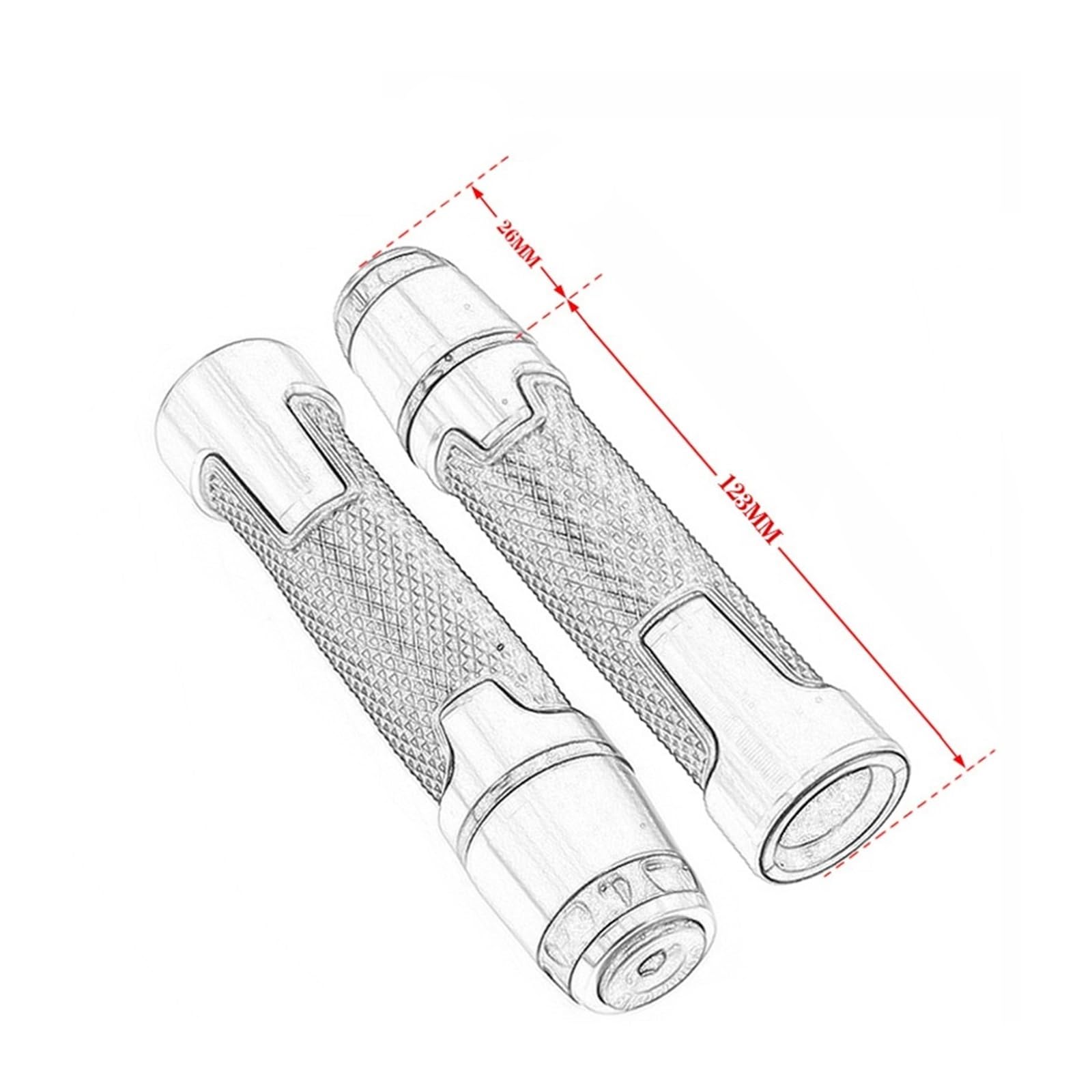 Manubri Contrappesi Per Moto Adatto Per FZ 7/8"22 MM Impugnature Estremità Manubrio Tappi Barra(Blu)