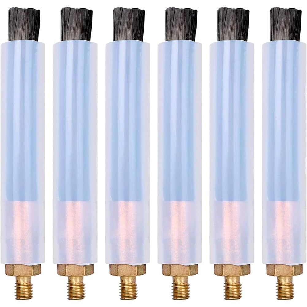 Ehwisbe 6Pcs Weld Bead Cleaning Brush, Copper Head Weld Brush For Welding Bead Seam Polishing Machine M6 Type