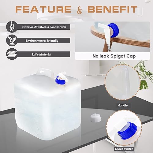 Miniatura 3 de 2 bolsas de agua de 2.6 galones, cubo de almacenamiento de agua plegable sin BPA para senderismo, camping, conducción, al aire libre, interior,