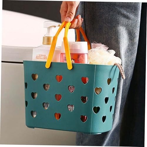 Miniatura 7 de Alipis Cesta de almacenamiento en forma de corazón, 3 cestas de plástico con asas, cesta de frutas y verduras, cesta de ducha, cesta de artículos