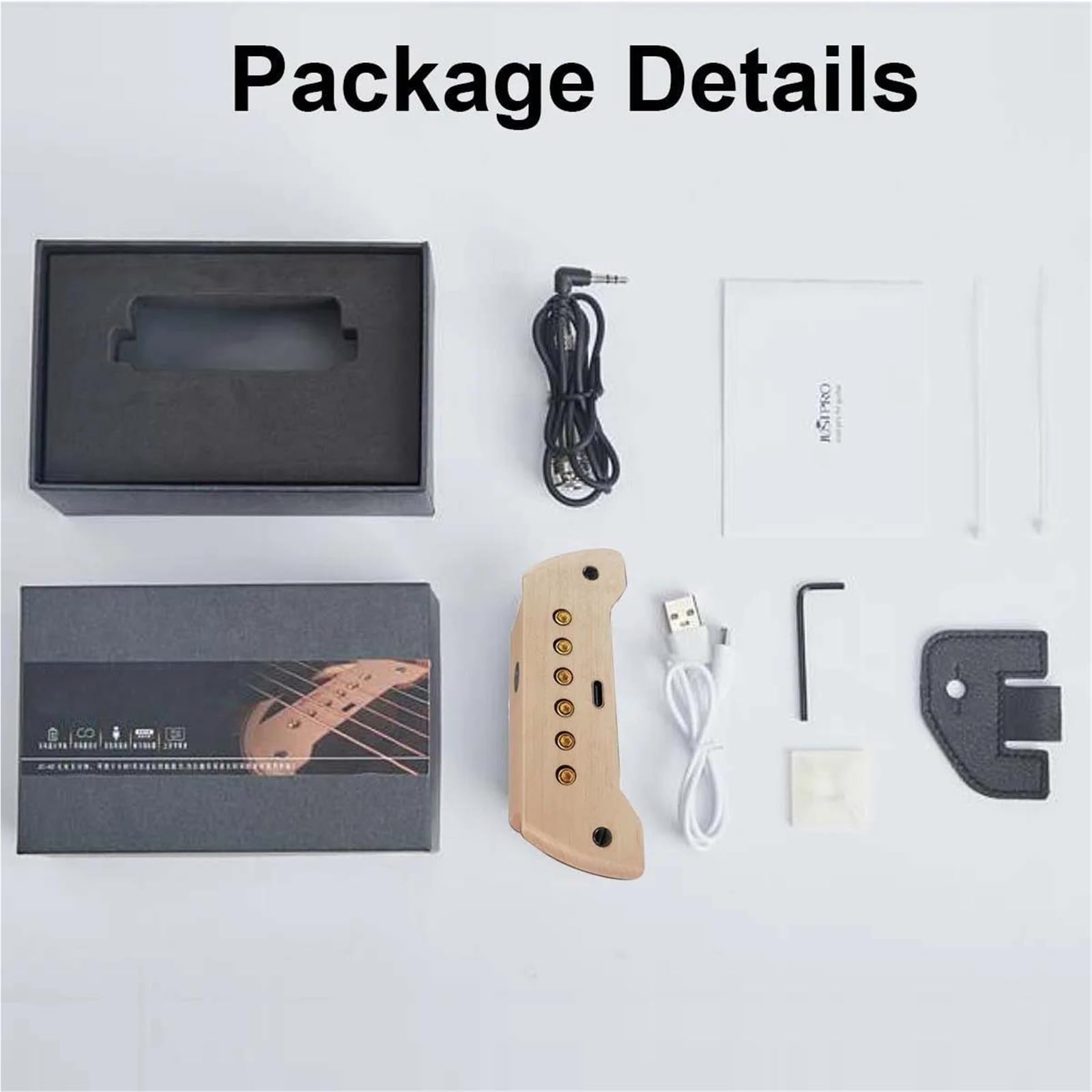 JC-A2 Pickup Per Chitarra Acustica Accessori Per Chitarra Pickup Attivo A Doppia Bobina Per Chitarra Acustica Accessori Per Chitarra(Burlywood)