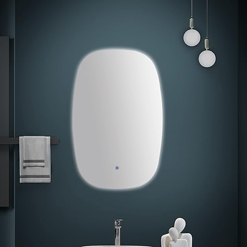 Miniatura 9 de TONA Espejo de baño LED ovalado retroiluminado de 35 x 24 pulgadas, espejo de tocador de 4000 K con luces, espejo de tocador de baño impermeable