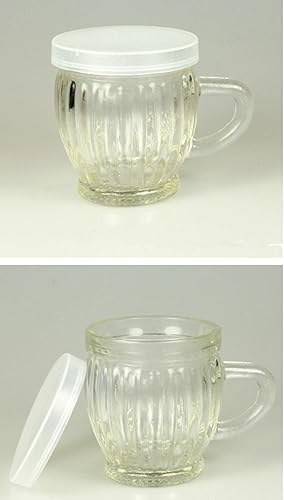 Miniatura 3 de Paquete de 8 vasos de gelatina de cristal de boca ancha de 4 onzas con tapas de mango (PE) y cucharas, tarros herméticos de vidrio transparente para