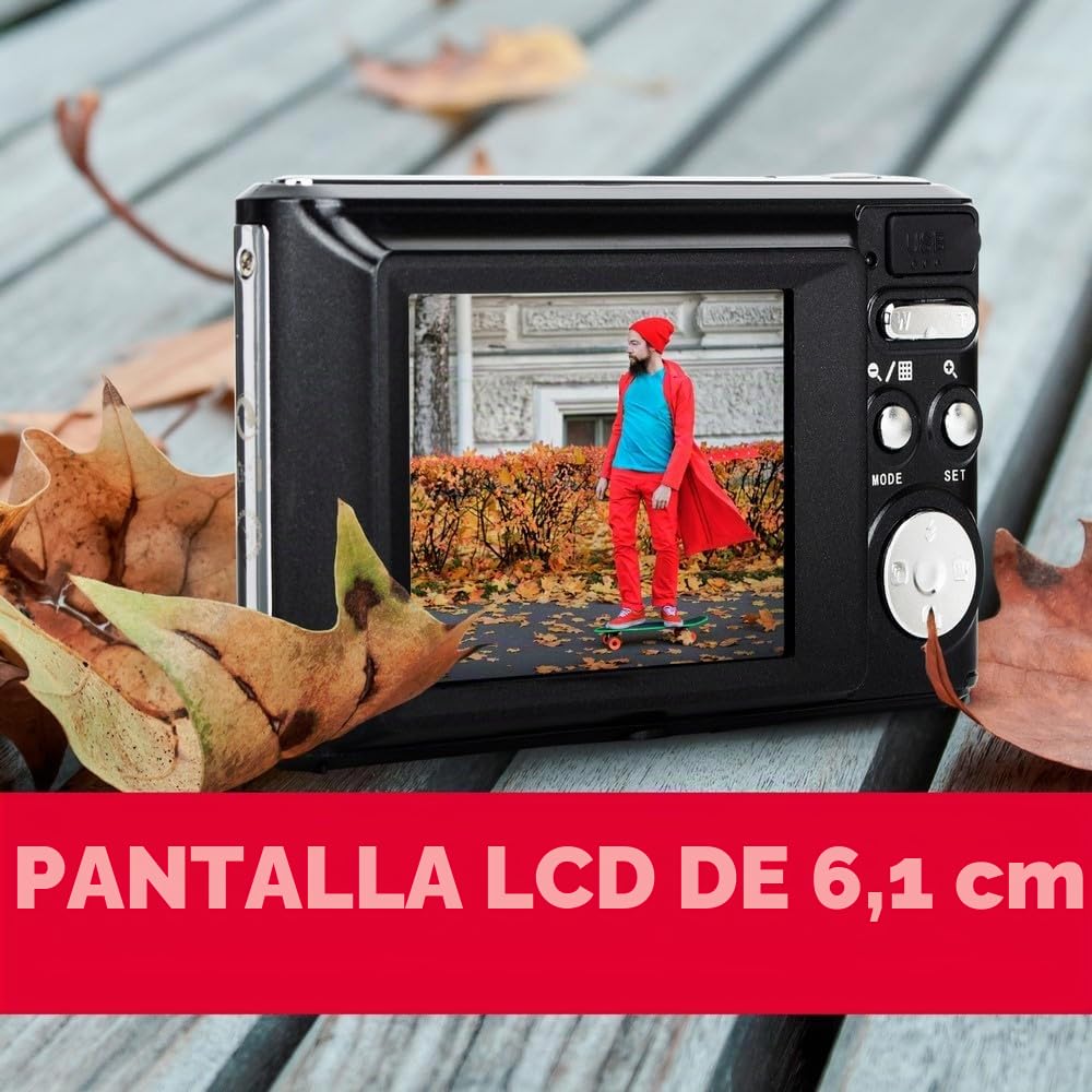 AGFA PHOTO Realishot DC5500 - Appareil Photo Numérique Compact, 24 MP, Ecran LCD 2,4", Zoom Digital 8x, Vidéo HD 720p, Mémoire Externe SD, Batterie Lithium - Noir