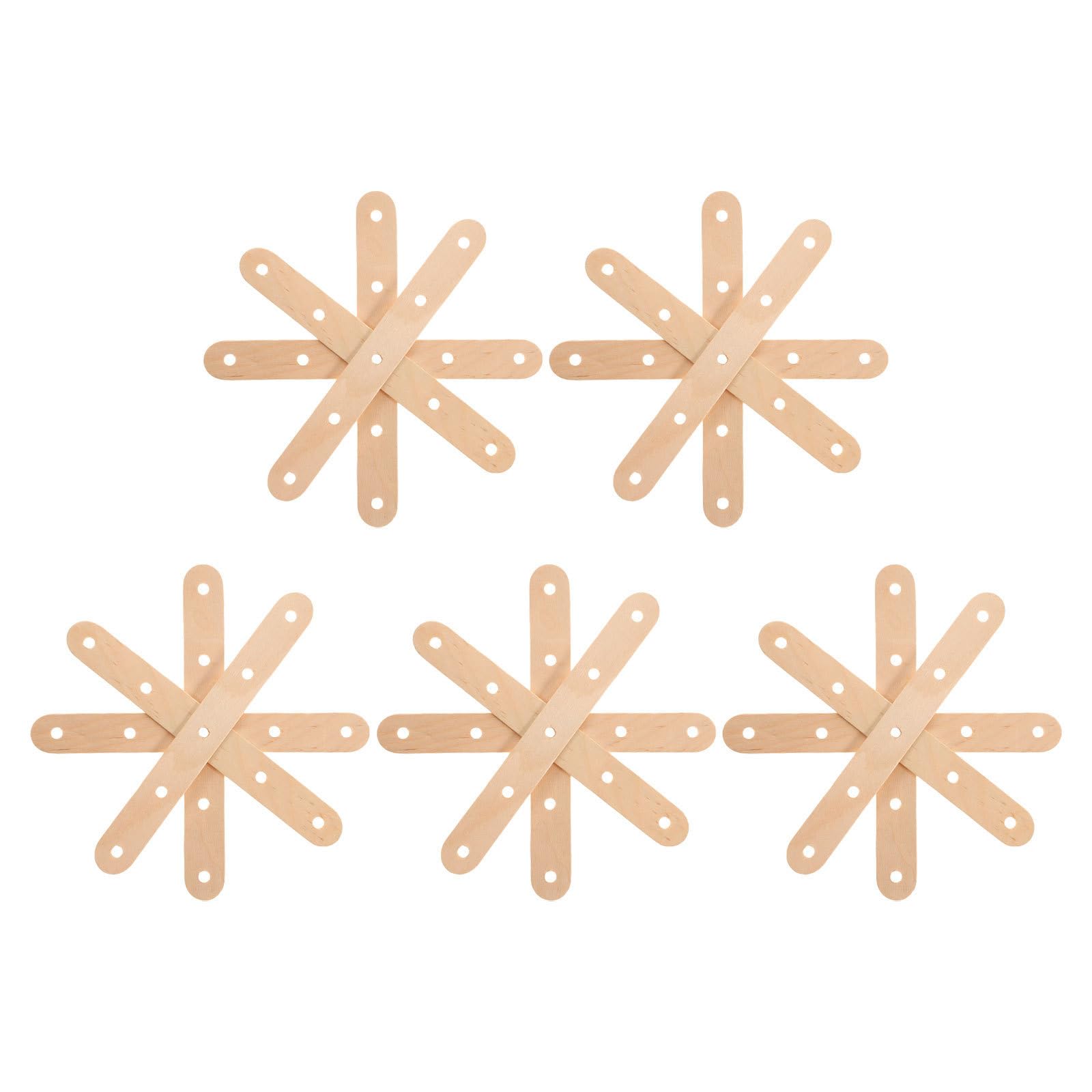 ibasenice 500 Unidades Materiales de Madera para Manualidades DIY con Palitos Perforados Resistentes al Desgaste y Superficie Lisa, Ideales para Construcción de Figuras Educativas