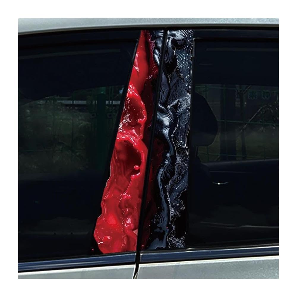 Body Parts 2pcs Car B-Pillar Stickers Black Red Creative Dollar Auto Center Column Waterproof Decals(M)