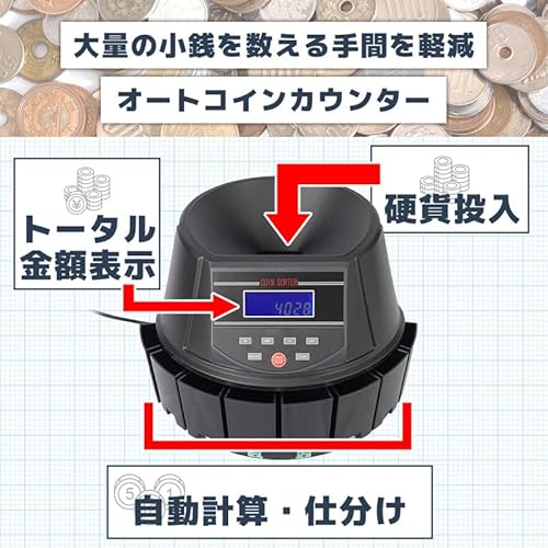 THANKO 電動オートコインカウンター CNCT25SBK の商品画像 2