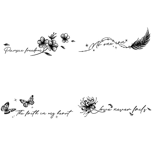 Miniatura 3 de INKARTLINK 4 hojas de tatuajes temporales, tatuajes semipermanentes, tatuajes falsos, 1-2 semanas de tatuaje, para mujeres maduras y elegantes,