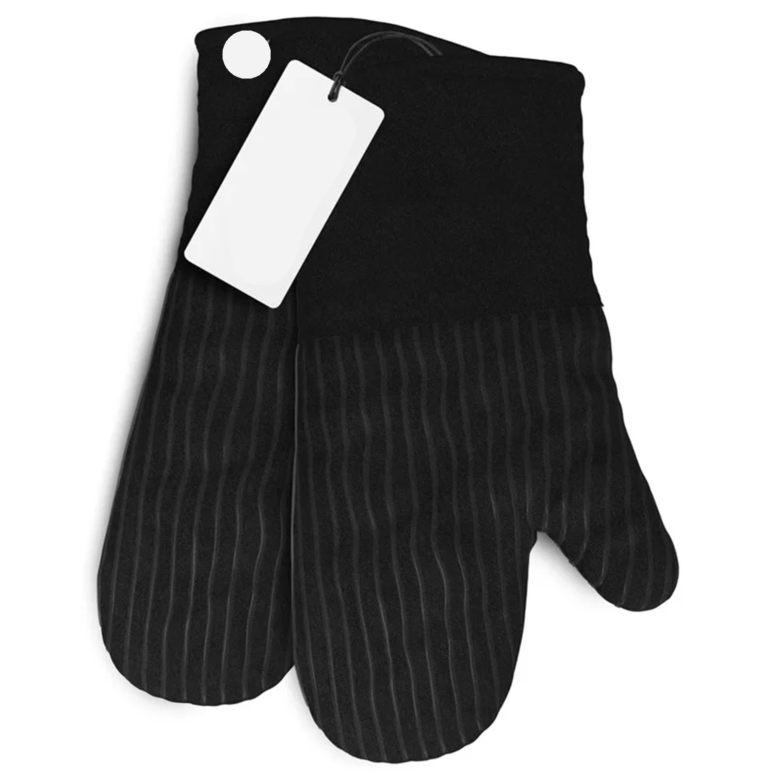 Heat-Resistant Oven Mitts - Set Of 2 Silicone Kitchen Mitt Gloves(Black)