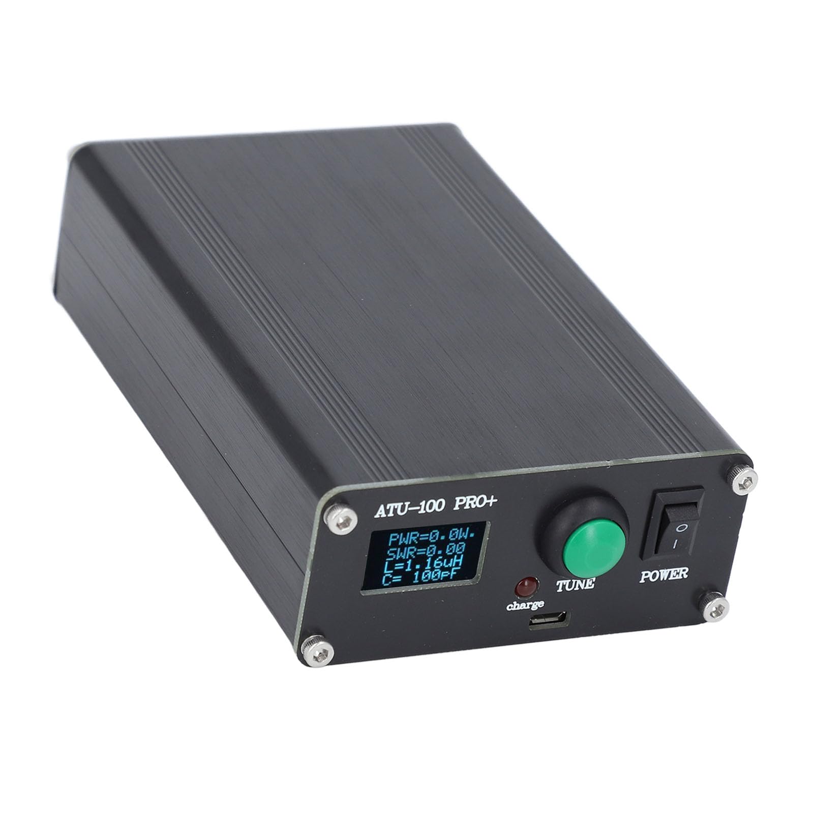 Dpofirs Tuner D'antenne à Ondes Courtes Haute Performance, Charge de Type C en Alliage D'aluminium ATU 100 Pro + pour Les Opérateurs de Radio Amateur